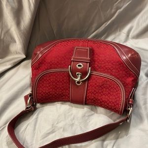 Coach Red purse medium size nice shoulder bag